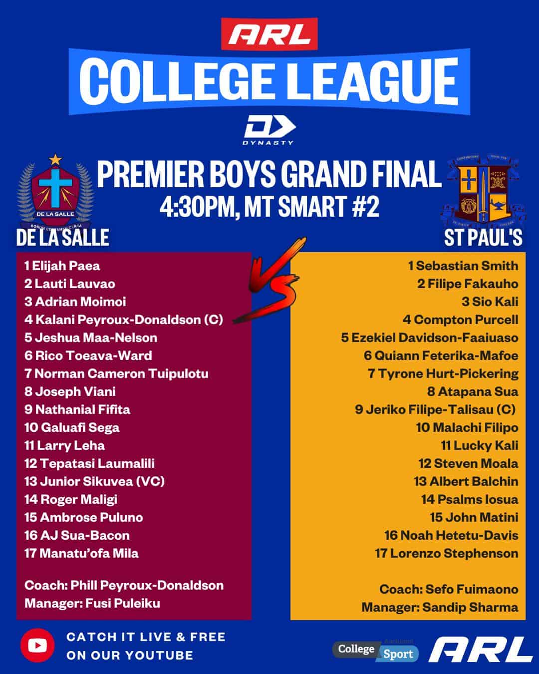 Premier Rugby League Grand Final vs St Pauls College